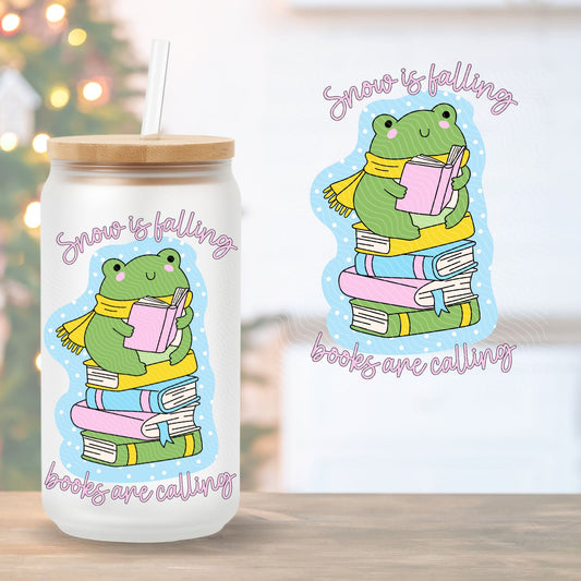 Snow Is Falling, Books Are Calling | UV DTF Decal