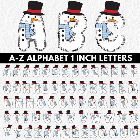 Snowman Alphabet | UV DTF