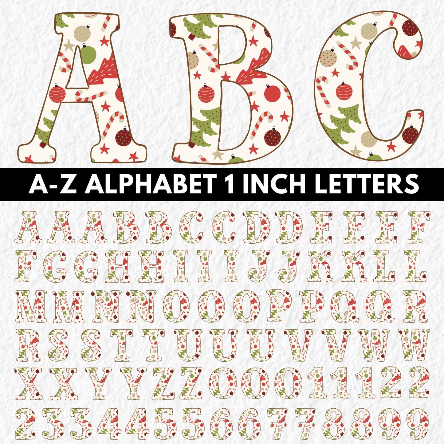 Christmas Alphabet | UV DTF