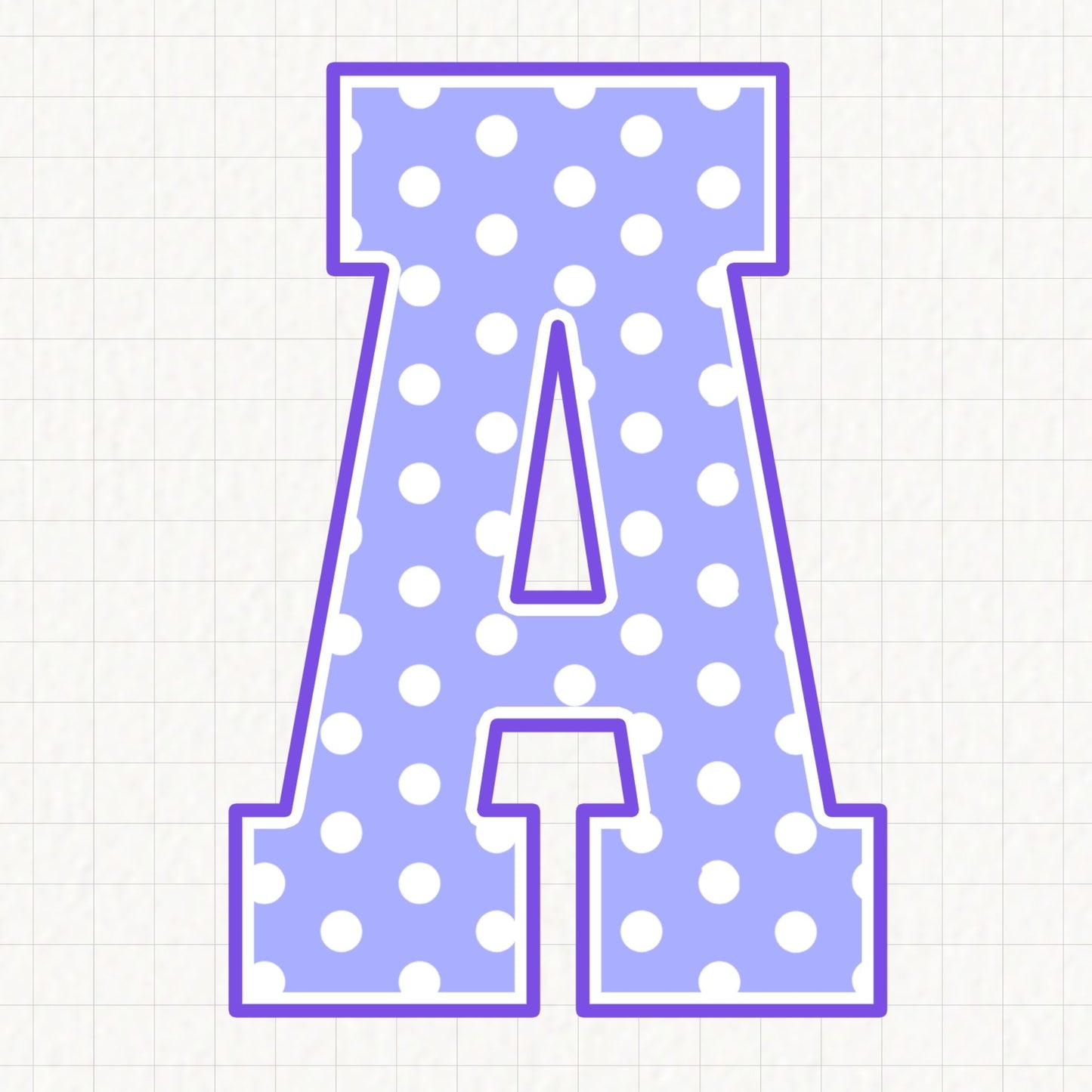Lilac Polka Alphabet | UV DTF