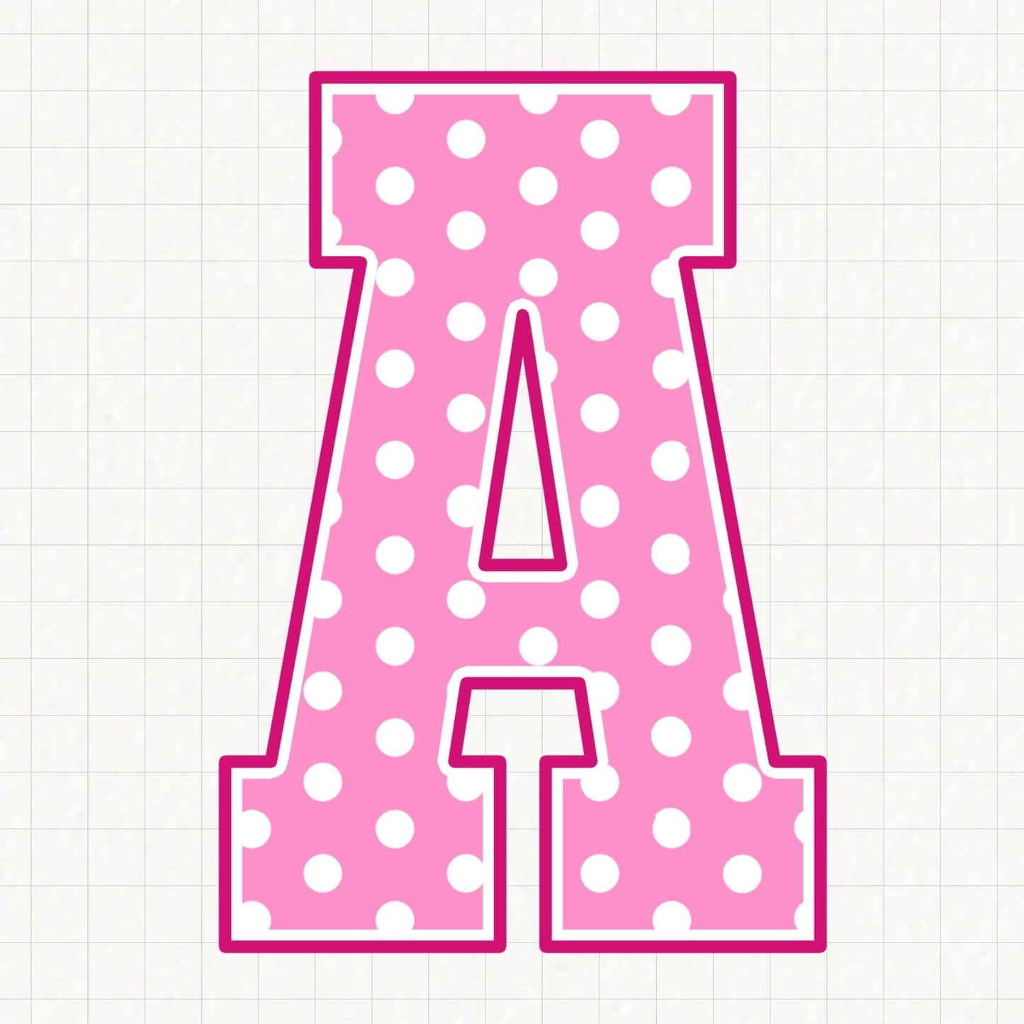 Pink Polka Alphabet | UV DTF