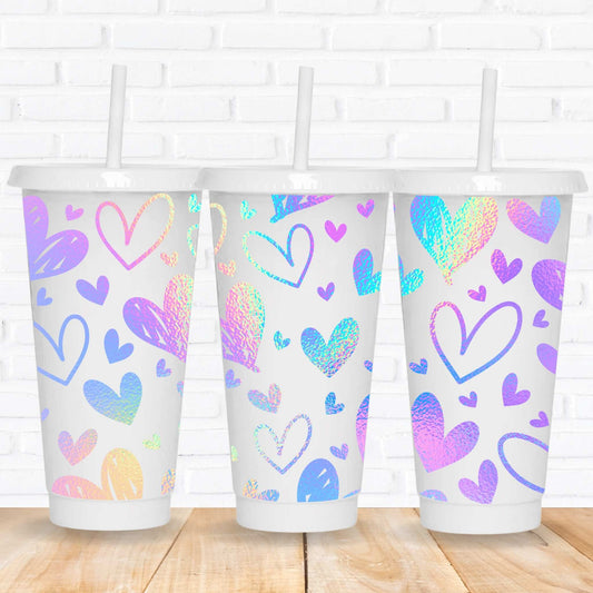 Sketch Hearts Colourful | UV DTF Wrap