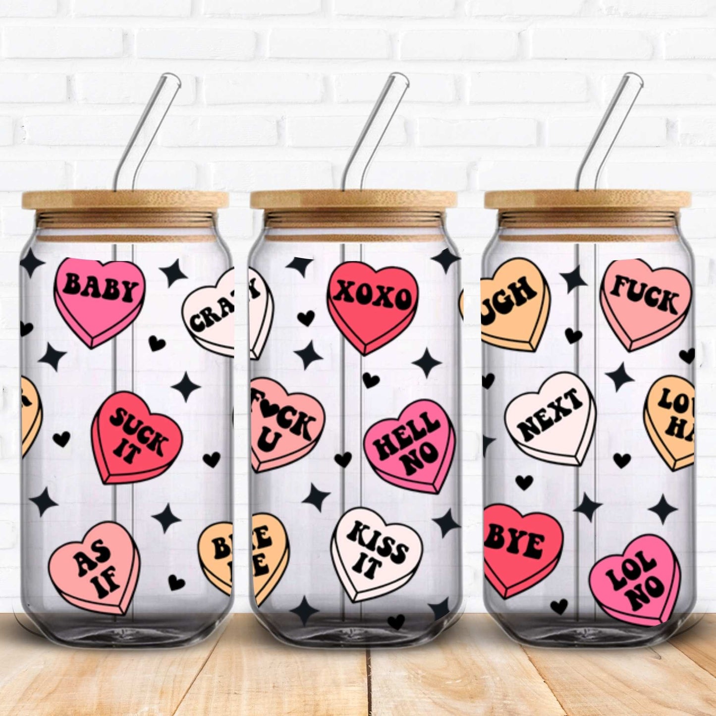 Attitude Love Hearts | UV DTF Wrap