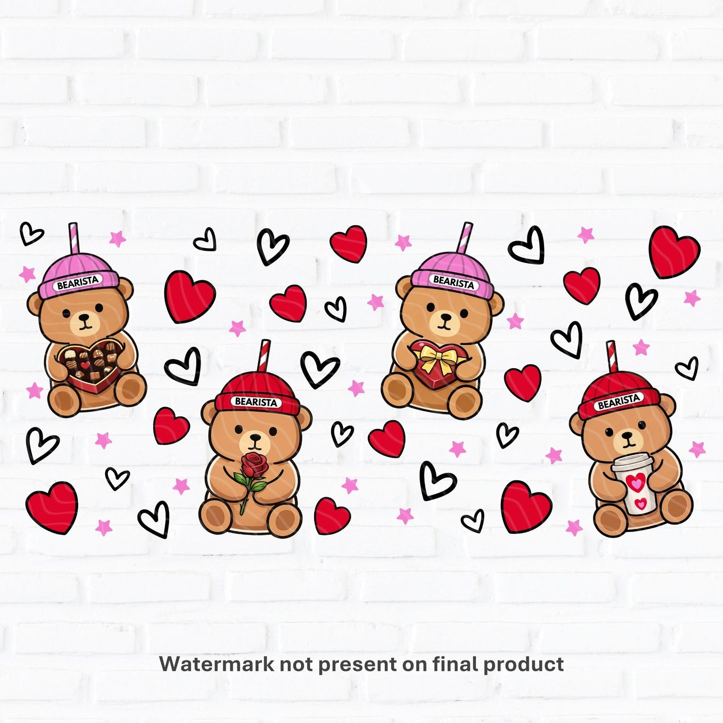 Bearista Valentine | UV DTF Wrap