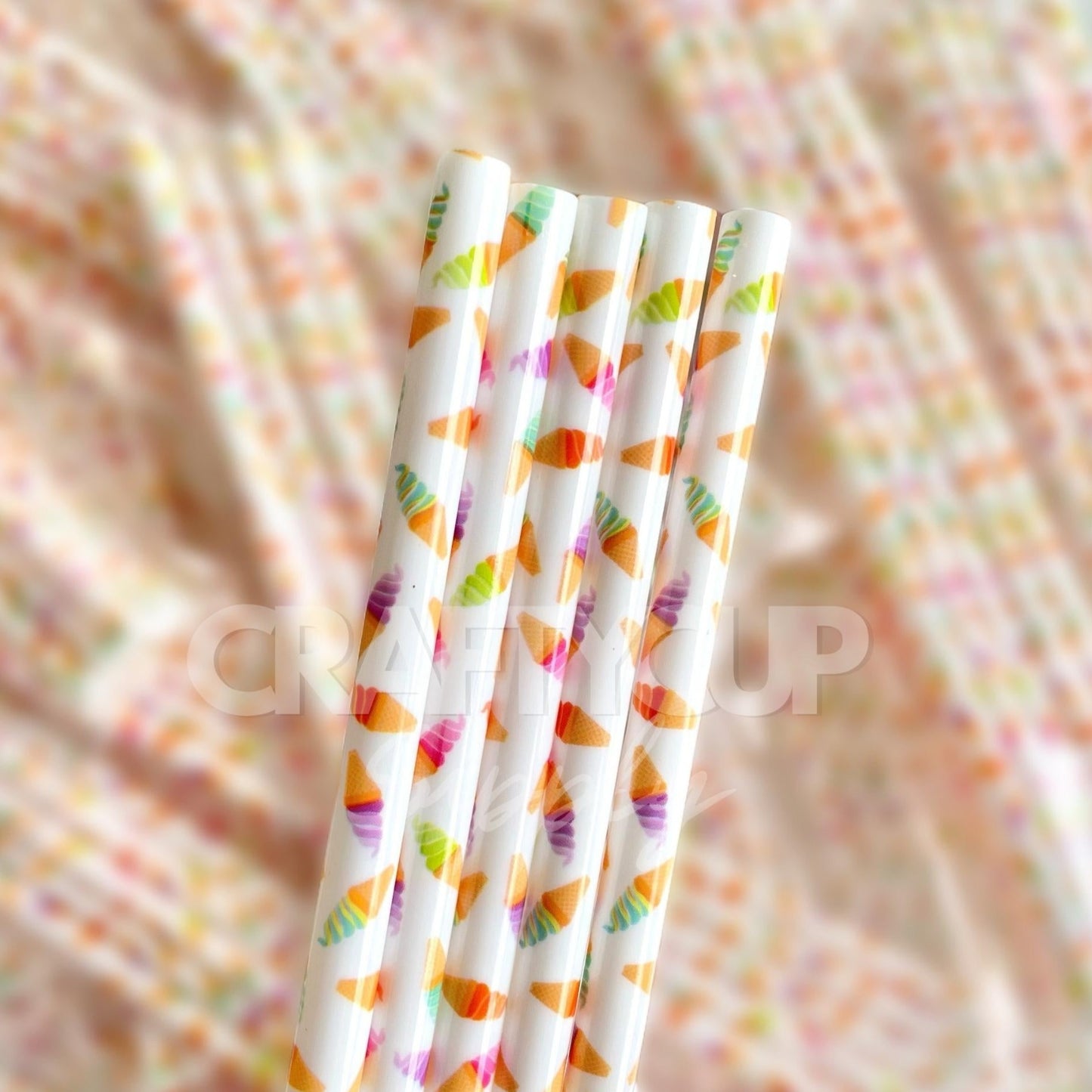 ice cream printed straws