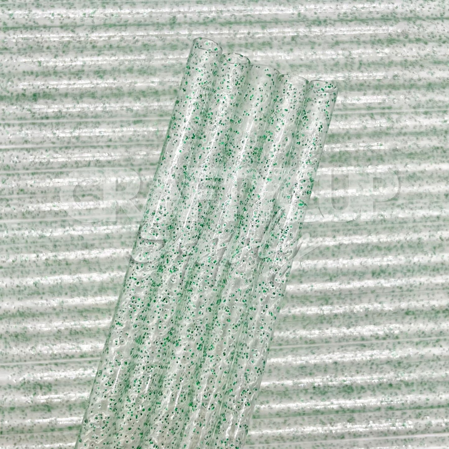 Green Glitter Straw