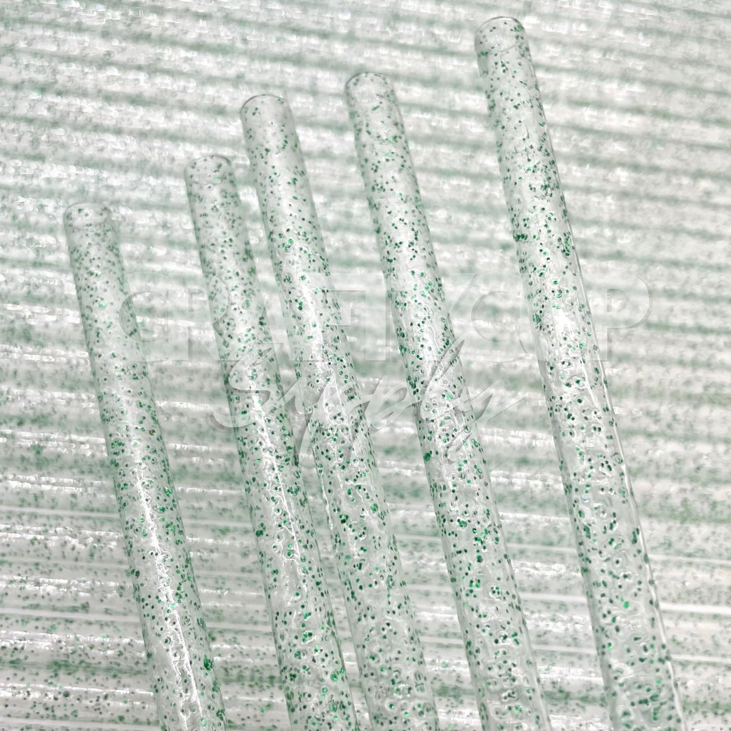 Green Glitter Straw