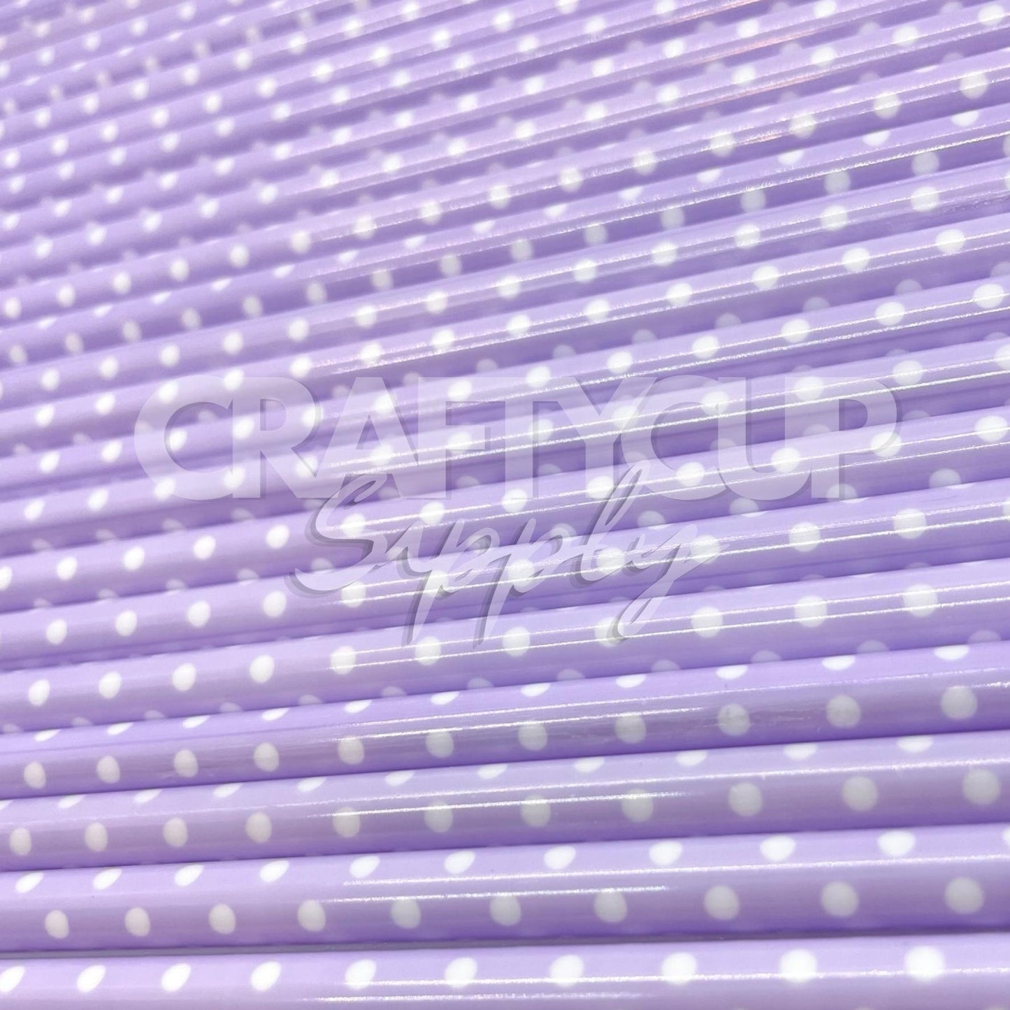 Pastel Purple Polka Dot Straw