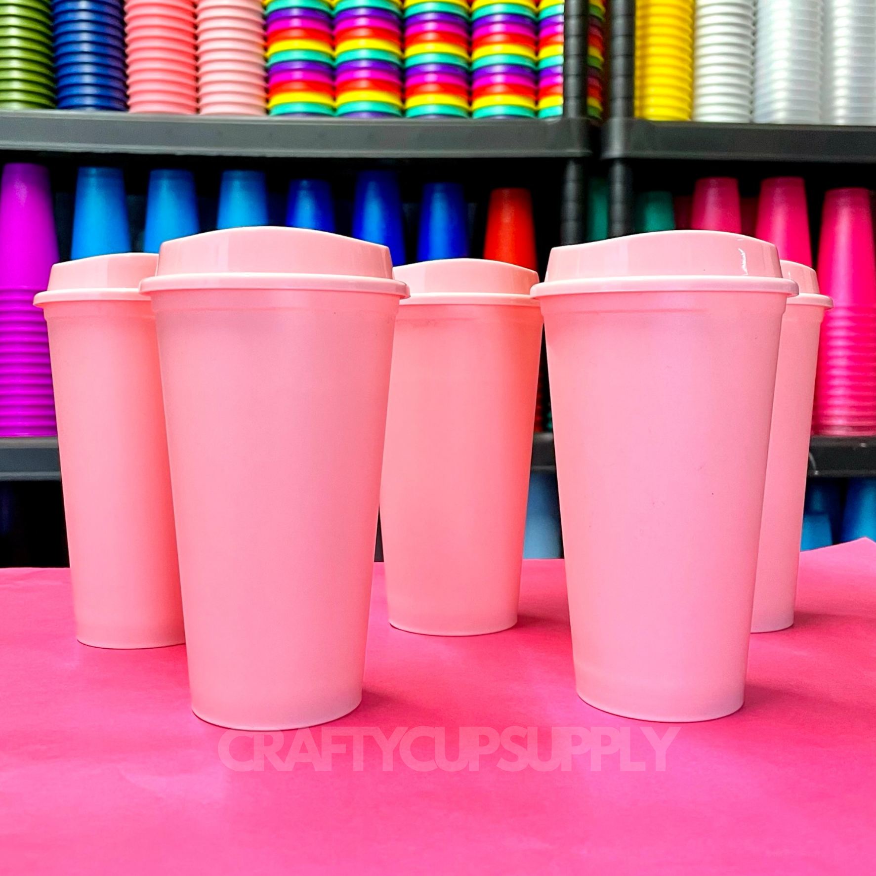 Baby Pink Hot Cups UK Wholesale Cups for Vinyl 470ml
