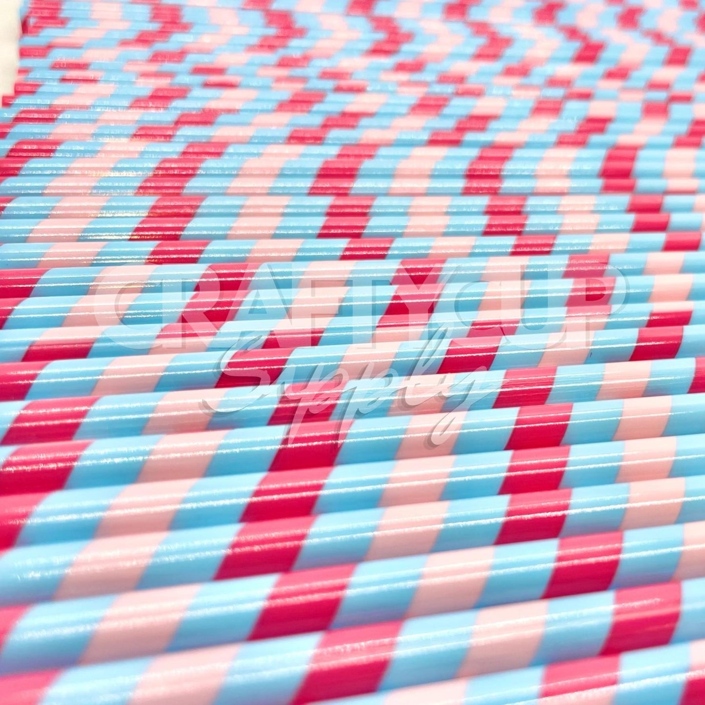 Pastel Pink Stripe Straw