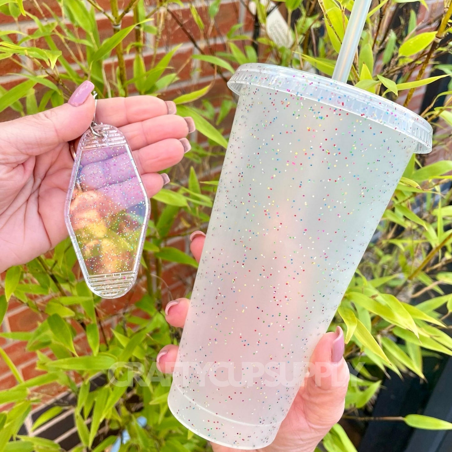 Rainbow Glitter 24oz (710ml) Cold Cup