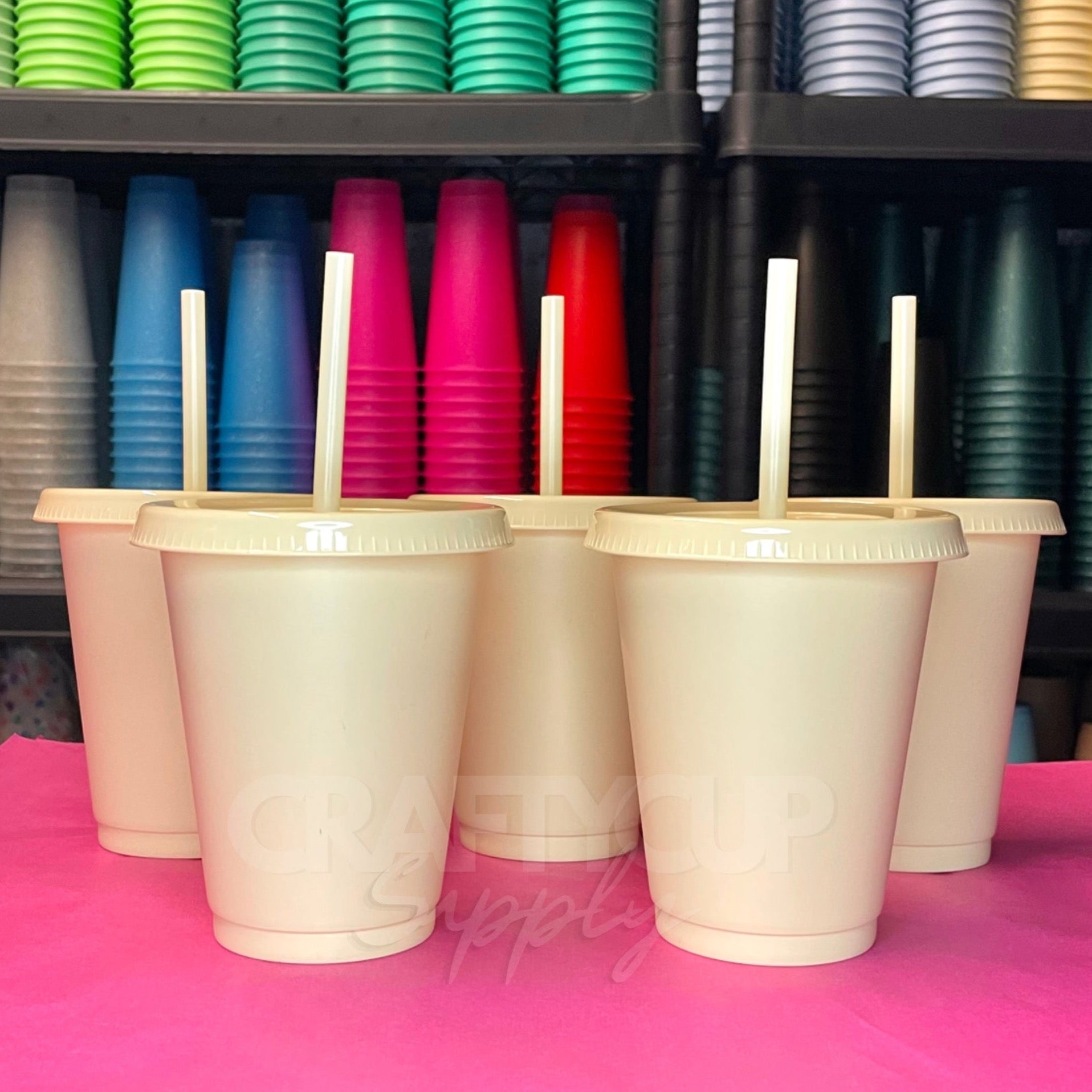 Pastel Yellow 16oz Cold Cup Blanks Vinyl Wholesale UK