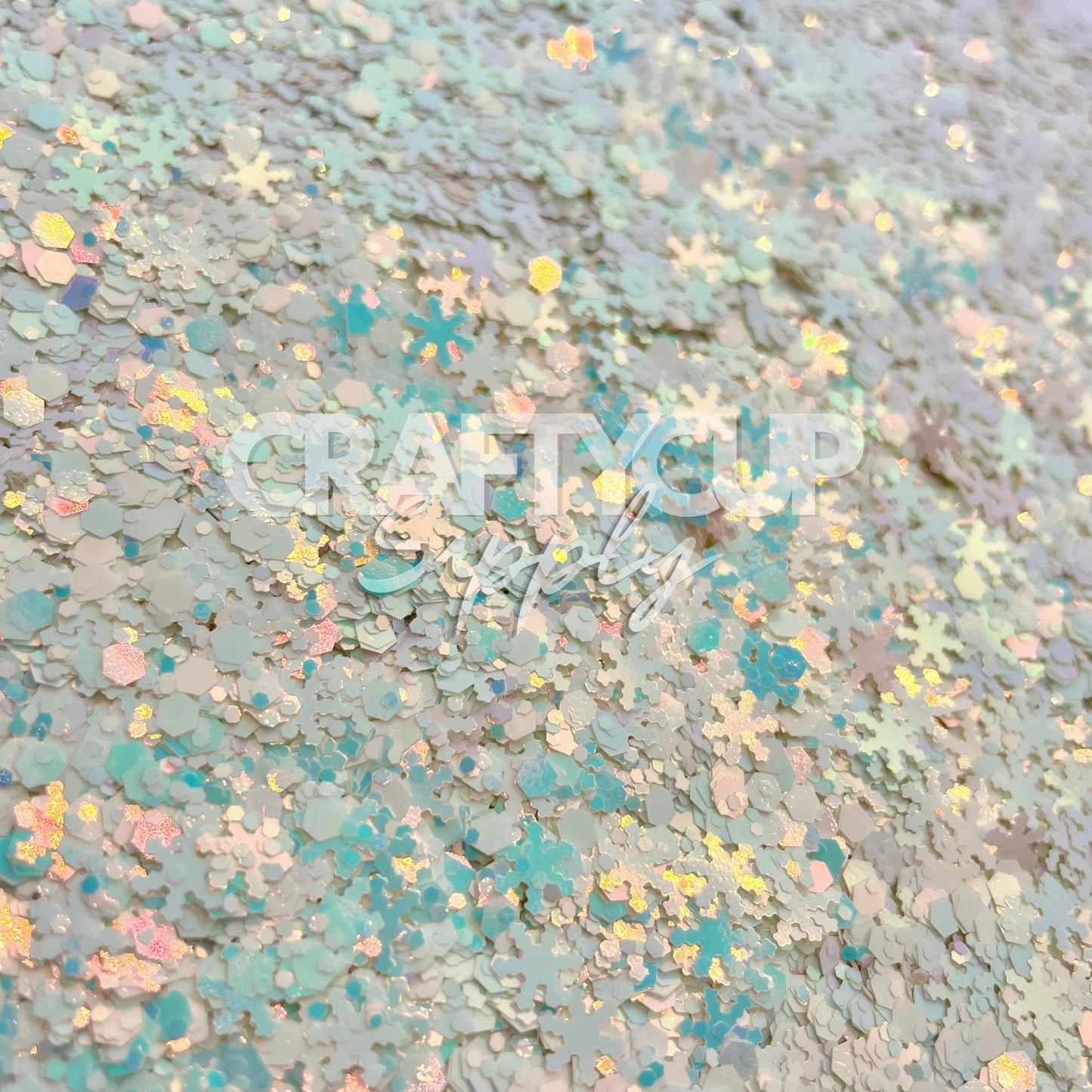 white snowflake glitter