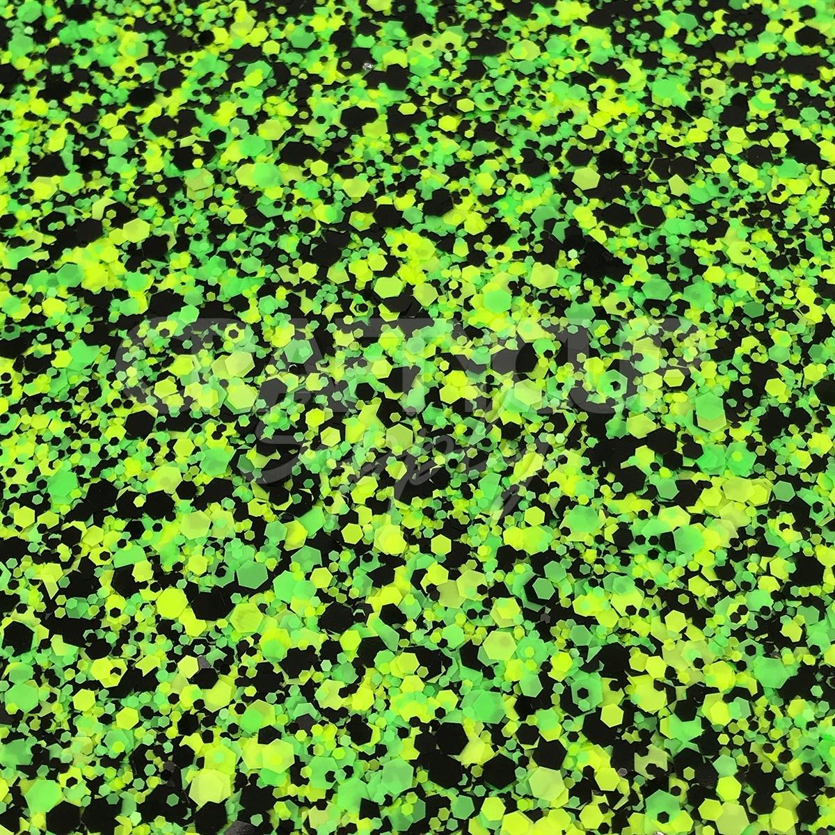 green and black glitter