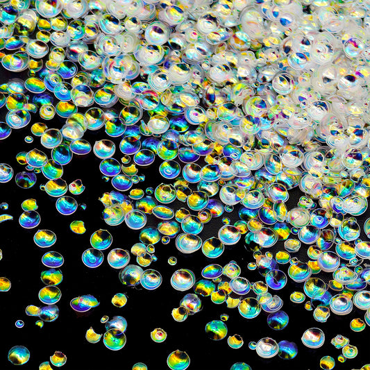 opal white iridescent 3d bubble polyester crafting glitter