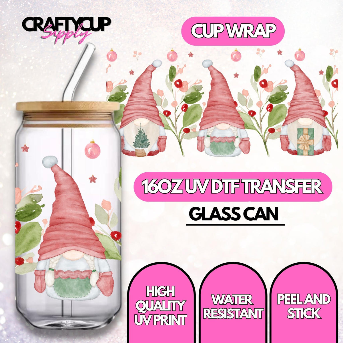 Mistletoe Gonks | UV DTF Wrap