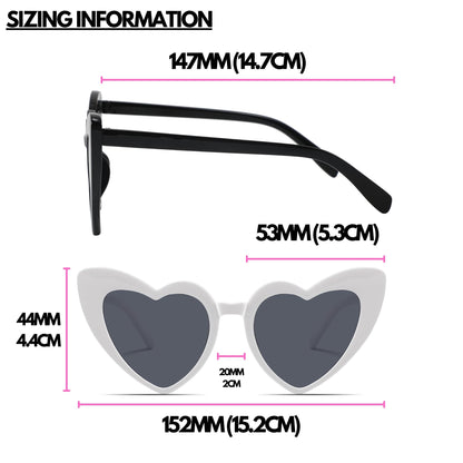 Heart Shaped Sunglasses with UVA & UVB Protection (Adult)