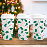 Candy Cane Holly | Hot Cup UV DTF Wrap