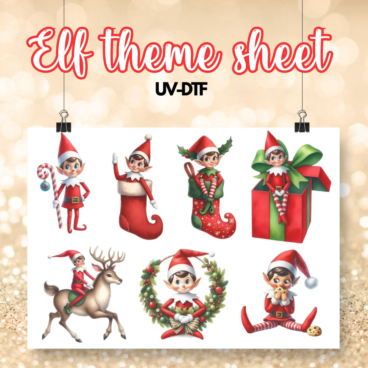 elf on the shelf uv dtf print