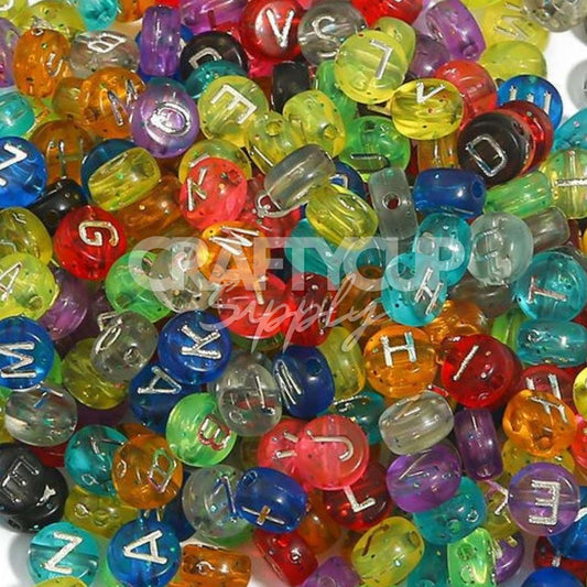 multi colour clear acrylic letter beads