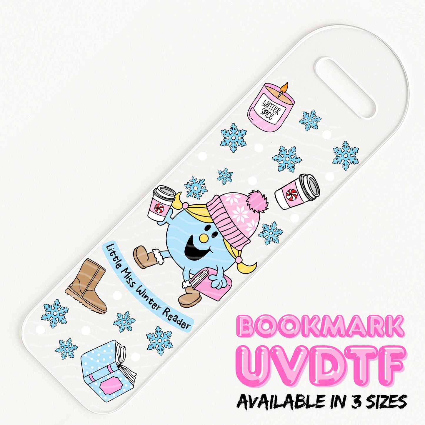 Little Miss Winter Reader | Bookmark UV DTF
