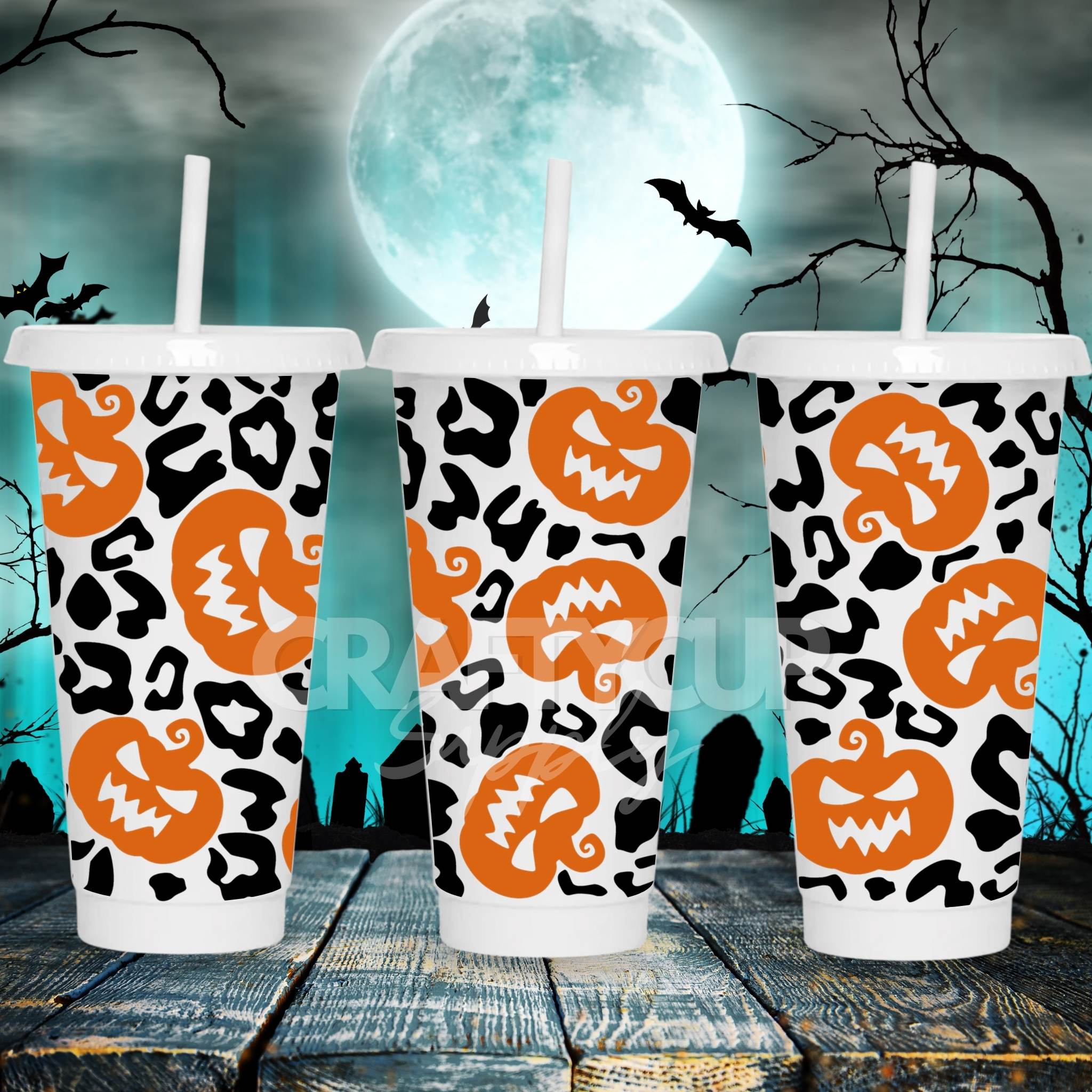 halloween pumpkin uvdtf wraps for cold cups