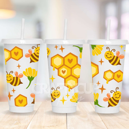 bumblebee bees uv dtf wrap for cold cups