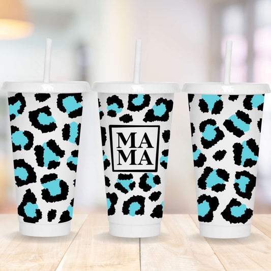 Mama Blue Leopard | UV DTF Wrap