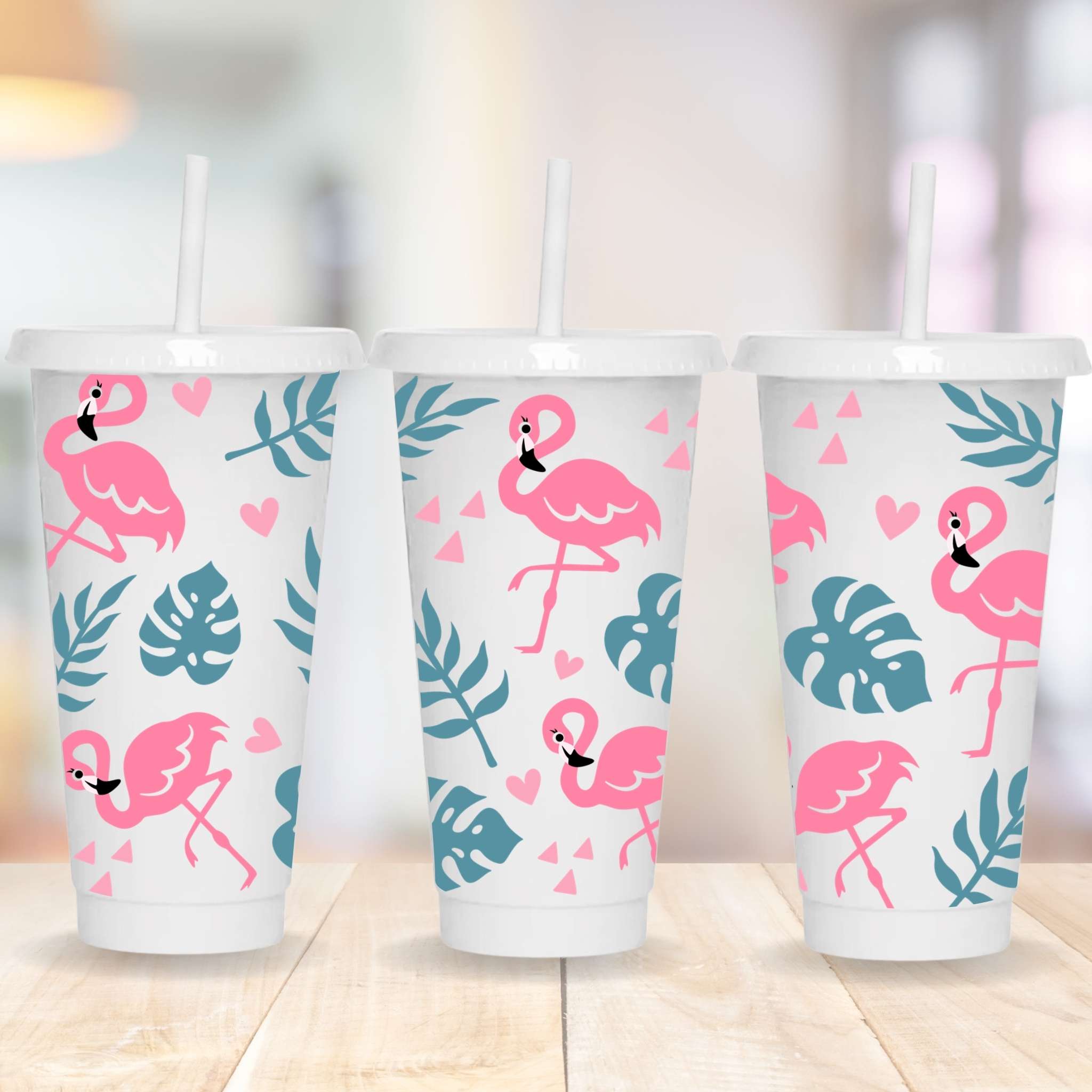 Starbucks cold cup uvdtf wrap flamingo