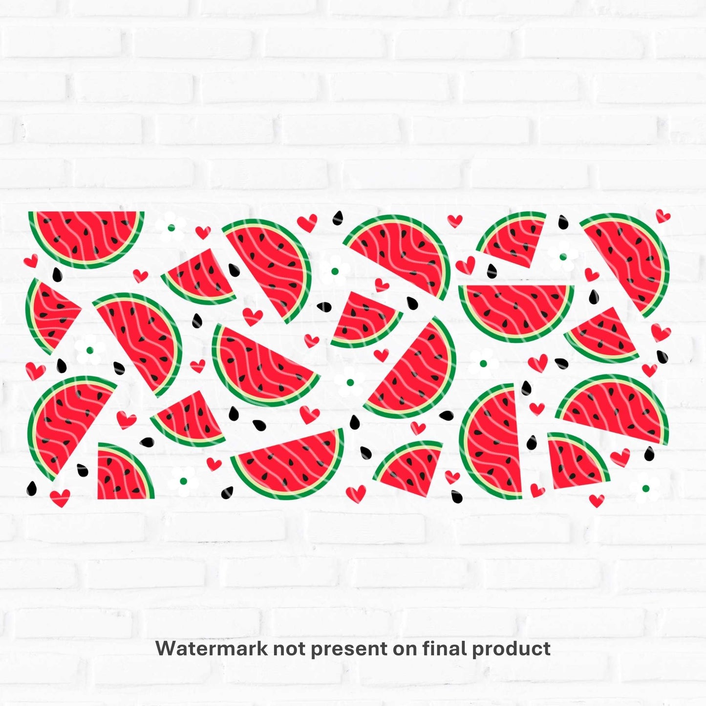 16oz uv dtf wrap watermelon tumbler can wraps