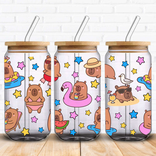 Capybara Pool Party | UV DTF Wrap