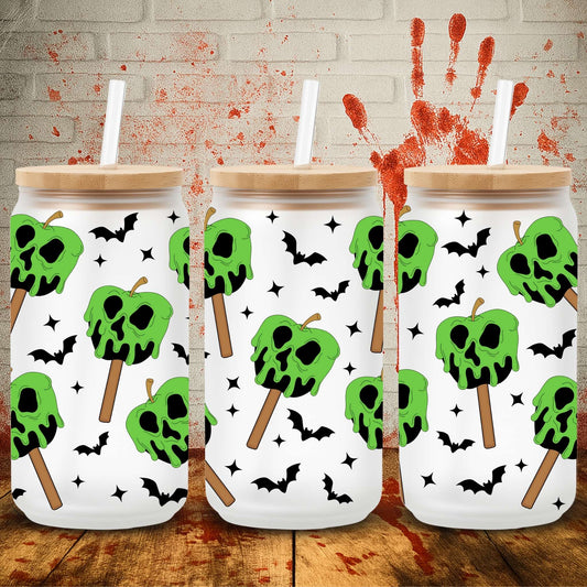 UV DTF Halloween wrap for Libbey 16oz glass cans – spooky tumbler transfer for UK crafters and wholesale suppliers