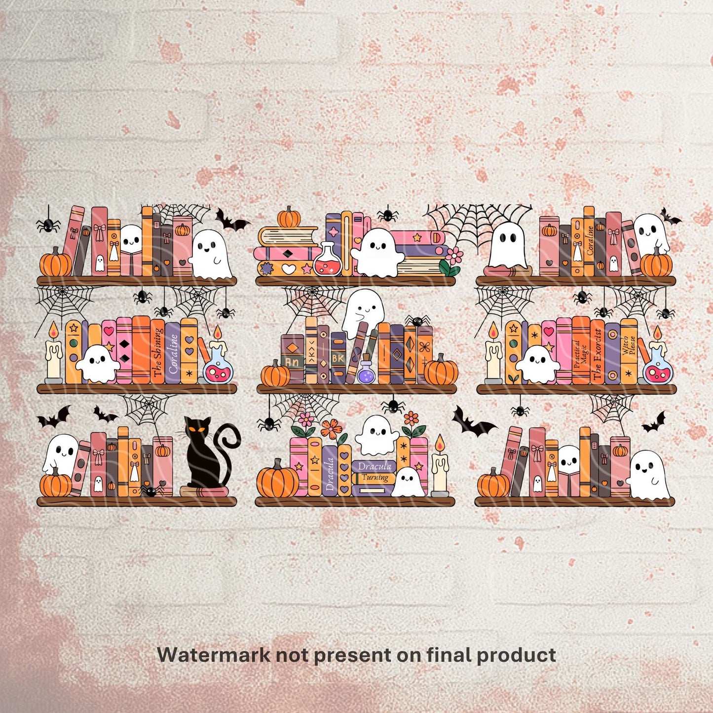 Halloween Bookshelf | UV DTF Wrap