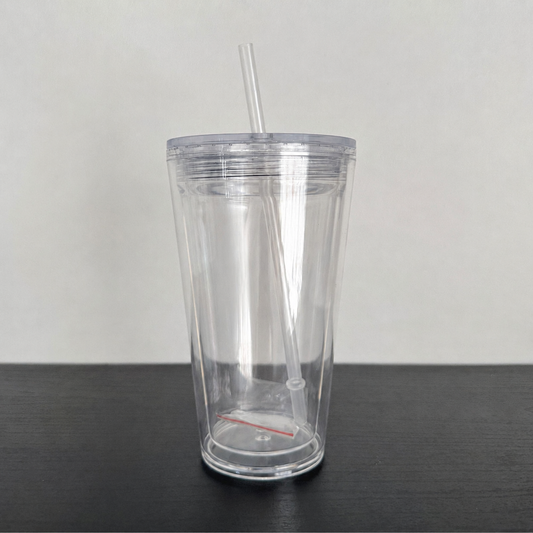 16oz Acrylic Double Wall Snowglobe, Pre-drilled with Stopper