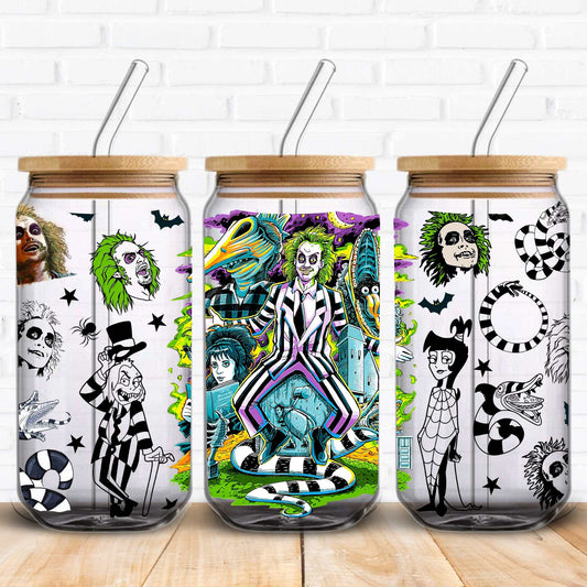 Beetlejuice uv dtf wraps for libbey cans