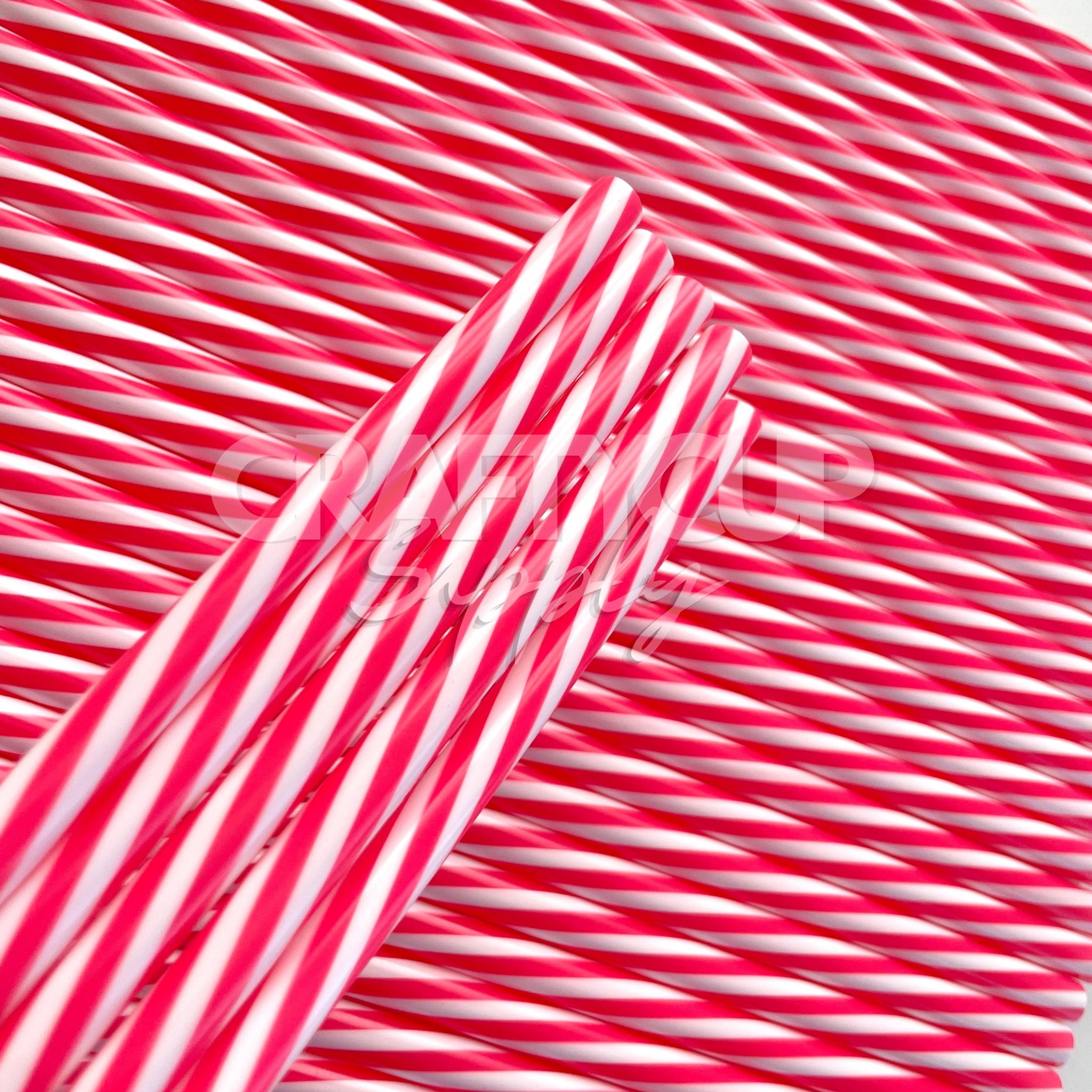 Raspberry Pink Stripe Straw