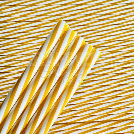 yellow stripe reusable plastic straw
