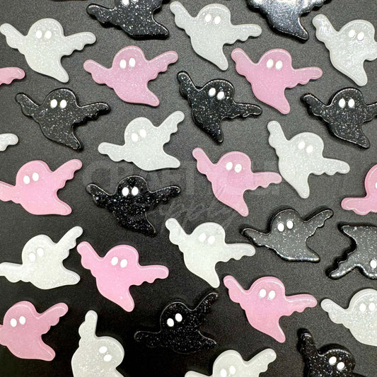 Glitter Ghost Cabochons (Pack of 10)