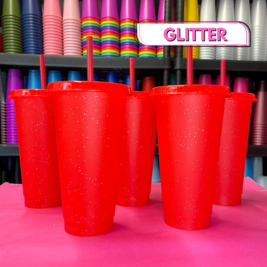 Red Glitter 24oz (710ml) Cold Cup