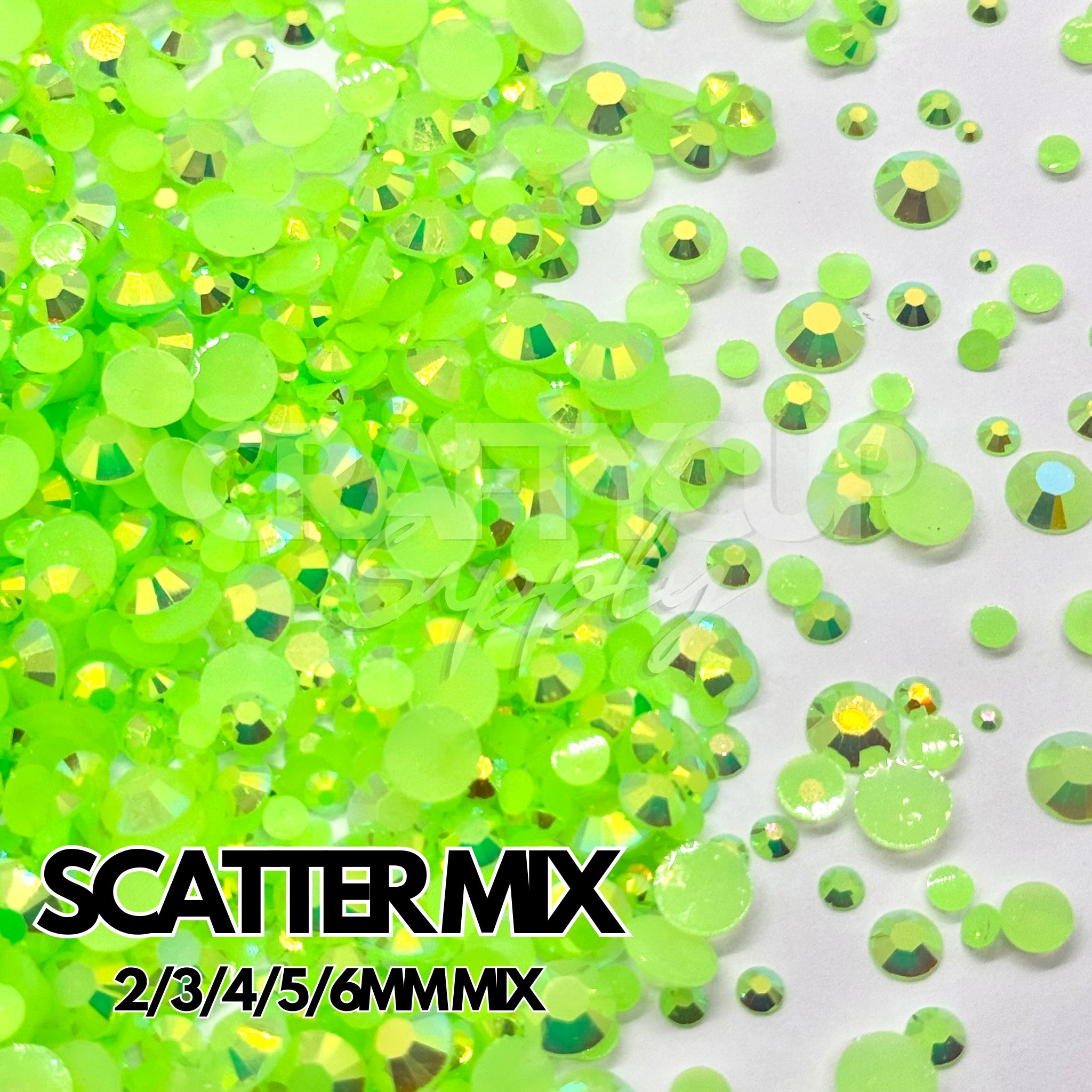 Lime Pie AB Rhinestones - 3mm | 4mm | 5mm & Scatter (28g)