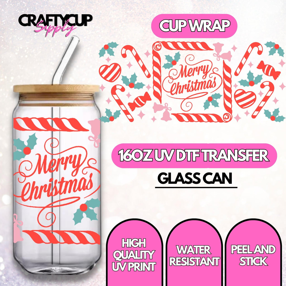 Merry Christmas Candy | UV DTF Wrap