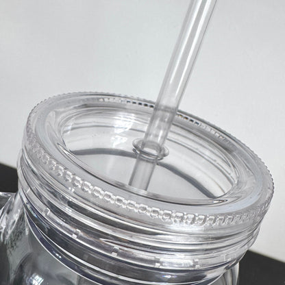 20oz Acrylic Double Wall Mason Jar Snowglobe, Pre-drilled with Stopper