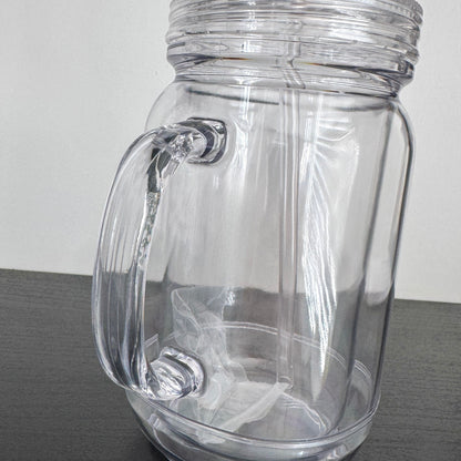 20oz Acrylic Double Wall Mason Jar Snowglobe, Pre-drilled with Stopper