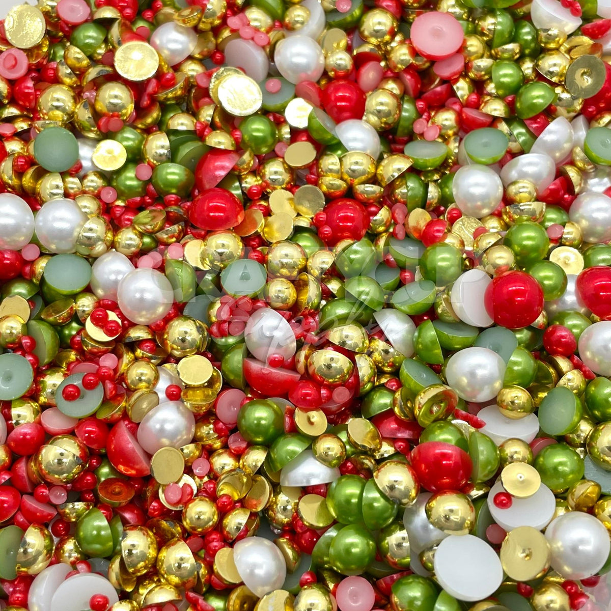 Christmas Baubles - Pearl & Rhinestone Mix (28g)