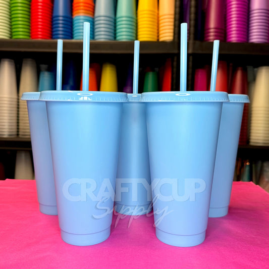 Light blue cold cups