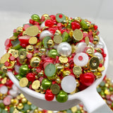 Christmas Baubles - Pearl & Rhinestone Mix (28g)