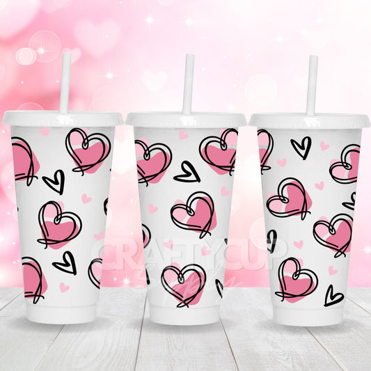 love heart cold cup valentine wraps