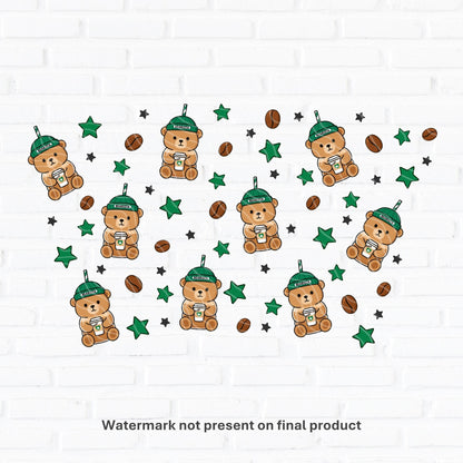 Iced Coffee Bear | UV DTF Wrap