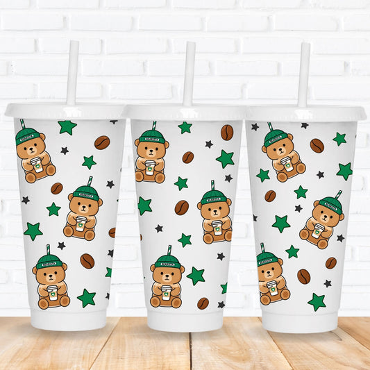 Iced Coffee Bear | UV DTF Wrap