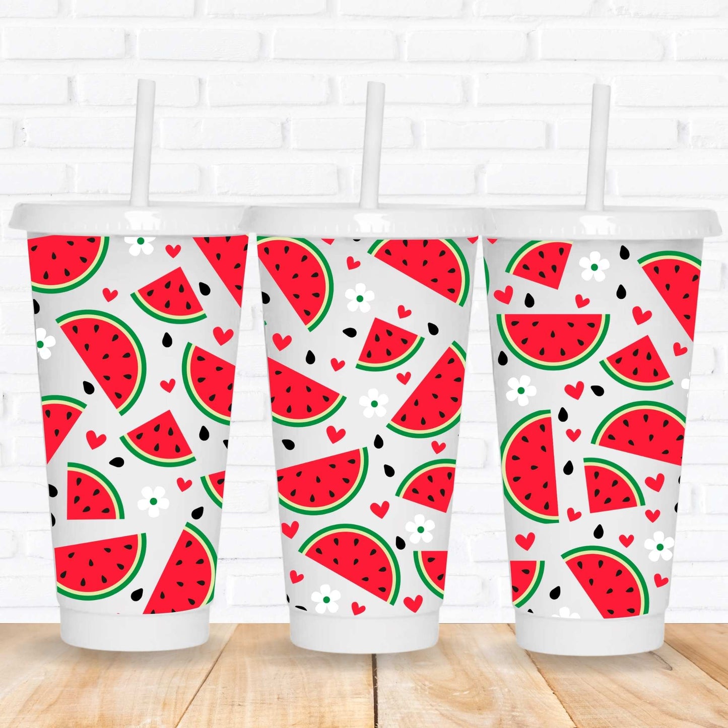 watermelon uv dtf tumbler wraps for cold cups